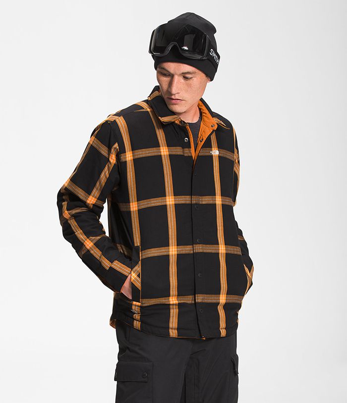 Casaca De Pluma The North Face Hombre Fort Point Insulated Flannel Naranjas/Negras - Peru 60724EYHS